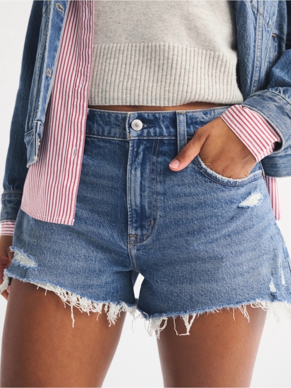 Abercrombie & Fitch Curve Love High Rise Mom Short - 26